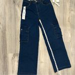 Tinseltown NWT  Cargo Wide Leg Jeans Blue Denim Elastic Waist Juniors Size 3/26” Photo 5