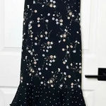 Lulus  Size S Floria Black Floral Polka Dot Tiered Ruffle Midi Dress‎ Photo 0