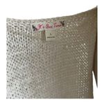 it's our time  Ivory Crochet Fringe Sweater Duster Size L Photo 3