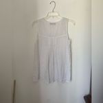 Doe & Rae white with blue polka dots top with pleated detail Photo 10