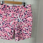 Lands' End Lands’ End Mid Rise Pink Floral Bermuda Shorts Size 12 Photo 3