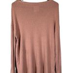 Chaser  Dusty Rose V-Neck Long Sleeve Waffle Knit Pullover Blouse Women Sz M Photo 1