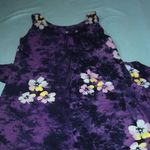 J & J FASHION HAWAII floral tie dye tank mini dress, faux wrap skirt size XL Purple Photo 3