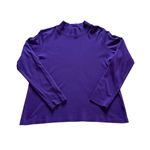 LL Bean Supima Cotton Long Sleeve Mock Neck Tee Shirt Purple Womens Large Photo 1