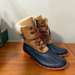 Sperry  Top-Sider Womens Shearwater Leather Duck Boot Tan Navy size 9M STS82064 Photo 3