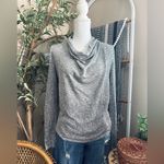 Anthropologie  Deletta Metallic Shimmer Cowl Neck Long Sleeve Blouse Photo 2