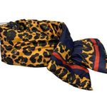 Cara New York Animal Print Scarf NEW Blue Red Stripe Cheetah Puffer Neck Wrap Brown Photo 0