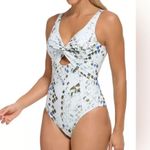 DKNY Deep V Twist Front Cut-Out One-Piece Swimsuit, Size 4 NEW w/Tag Photo 2