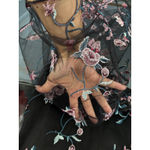 Showpo Sheer Tulle Floral Embroidered‎ Dress Ruffle Sleeves Party Black 4 Photo 5