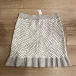 NWT Anthropologie Dolan Zebra Ruffled Mini Skirt Wool Blend Size L White Size L Photo 1