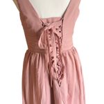 Bridesmaid Dress 8 Chiffon Long Wedding Guest A Line V Neck Formal Evening Slit Pink Photo 4