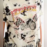 Affliction  American Customs Moto Flag Women’s White T-Shirt Size Small Photo 2