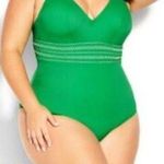 City Chic  swimsuit New Lucia One Piece Swim Suit Kelly Green large 20 Photo 0