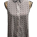 Max Studio  Sleeveless Button Down Blouse Women's Medium Geometric‎ Print Photo 0