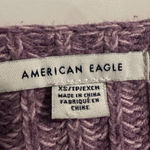 American Eagle Purple Henley Cropped Sweater XS Buttons Round Neck Casual Photo 3