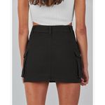 NEW Cargo Skirt Button Pocket Y2k Trendy Denim Mini Skirt L Black Size L Photo 1