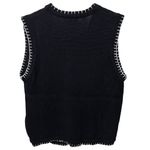 Vintage Winter Sweater Vest BP Design Women's Size Medium Toboggans & Gloves Black Photo 5