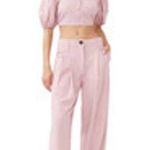 Ganni  Drapey Melange Loose Mid Waist Pleat Pants size 44/US L Photo 3