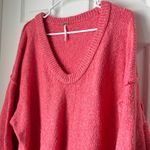 Free People  Brookside Oversized Sweater Pink Lightning Size Medium large Boho Photo 3
