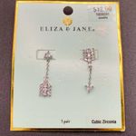 Dangling Opposite Arrow Arrowhead Sparkly CZ Sterling Silver Earrings NEW Photo 0