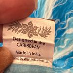 100% Cotton NWOT West Indies Wear Turquoise Wave Seahorse Pattern Swim Coverup Blue Size M Photo 2