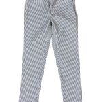 W By Worth  White Brown Pinstripe Pants 2 Slim Fit Stretch Career Classic Photo 0
