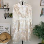 NWT En Saison Plaid Organza Mini Dress in Natural Checker Size Small Yellow Photo 1