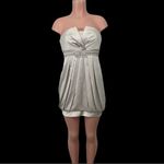 BCBGMAXAZRIA NWT  Satin Pleated Strapless Mini Dress Size 4 Champagne Color‎ Photo 11