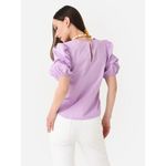 English Factory  Puff Sleeve Top Sz XS Statement Lavender‎ Blouse Pastel Preppy Photo 5