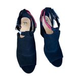 joe's jeans  Wedged Heel Strapped Sandal Black with grey/burgundy size 9.5 Photo 1