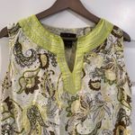 Fenn Wright Manson Linen Paisley Sleeveless Top Green White Size L Photo 4