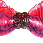 BECCA by Rebecca virtue  Pink Purple Bikini Swim Bathing Suit Top Women's Large Photo 3