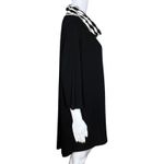 Babs Vancouver Shirt Womens 1X Black White Solid Stripe Tunic Artsy Lagenlook‎ Photo 1