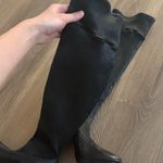 D&G Vintage  black thigh high pleated leather platform boots Photo 4