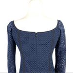 New Sara Campbell Mini Blue Floral Lace Dress Long Bell Sleeve Navy Size 0 Photo 10