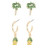 BaubleBar NWT Pineapple and Palm Tree Earring Set Photo 5
