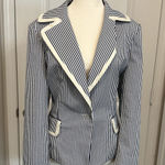St. John ‎ Blazer Jacket L Seersucker Preppy Coastal Old Money Designer Photo 0