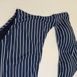J.Crew NWT Cutout One Shoulder One Piece Swimsuit Navy Blue White Stripe Swim 22 Photo 6