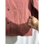 ZARA Rose Corduroy Oversized Trucker Jacket Women Size L Distressed Hem Photo 3
