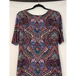Nicole Miller Studio Women's Dress Size 12 Multicolor Paisley Print Short Sleeve Blue Photo 9