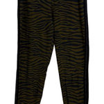 Johnny Was Allebra Metallic Tape Jogger Pants Womens Small Tiger Green Glitter Photo 0