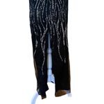 Sean Collection  Black Silver Sequin Maxi Dress Open Back Chiffon Womens Large Photo 5