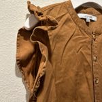 joe's jeans  Ruffle sleeve Romper Tan Button-Up Front size Large Photo 2
