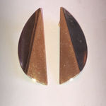 Vintage Gold Tone Funky Retro Statement Pierced Earrings Photo 3