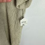Risa Top Women XL Oversized Beige Slouchy USA Minimalist Artsy Lagenlook Texture Tan Photo 3