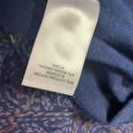 Lucky Brand  Women’s Paisley Print Top Navy Blue Split Back Print Shirt Photo 7