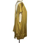 Free People  Gold Satin Cowl‎ Neck Open Back Tie Mini Dress Size M Photo 4