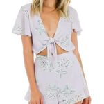 Show Me Your Mumu Riviera Romper Liv Lav Lov Chiffon Flowy Designer $143 Small Photo 2