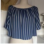 Ambiance Sz S Adorable Cropped Blouse Top Wear Shoulders Up Or Down Photo 4