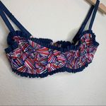 Marc by Marc Jacobs  Swimwear Bikini Top Small Blue & Multicolor Ruffle Straps Photo 2